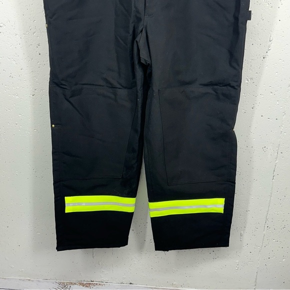 Carhartt Men’s size 54 x 32 Black Insulated Reflective Duck Bib Overalls NEW R02 - Picture 2 of 16